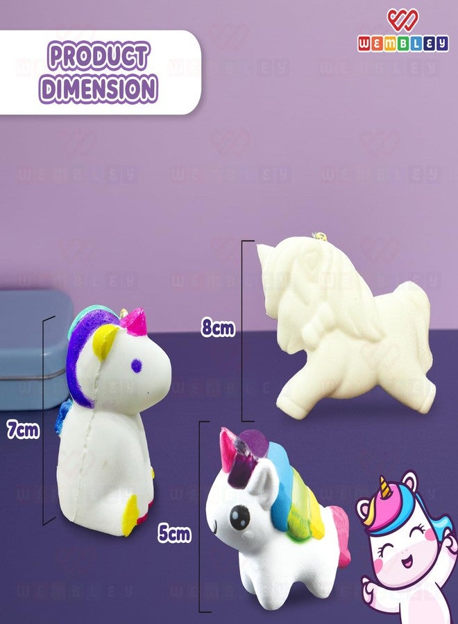 ويمبلي مجموعة ويمبلي يونيكورن إسفنجية ثلاثية الأبعاد للفنون والحرف اليدوية | مجموعة رسم قابلة للغسل | مجموعة تشكيل مع 3 يونيكورن إسفنجية و6 أقلام تلوين | مجموعة فنية متعددة الألوان وغير سامة للأطفال من عمر 3 سنوات فما فوق | هدية للأولاد والبنات - Image 4